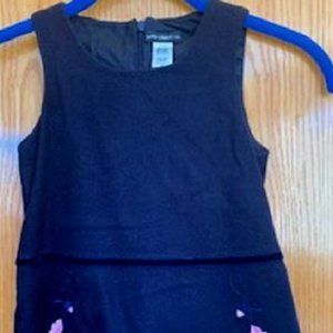 Girls' David Charles Wool Blend Sleeveless Black Dress Embroidered Sz: 3T